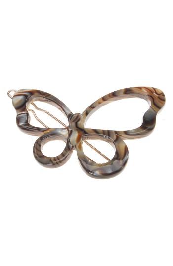 France Luxe Butterfly Tige Boule Hair Clip, Size - Grey