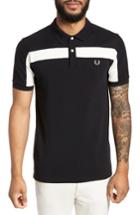 Men's Fred Perry Textured Panel Polo - Black