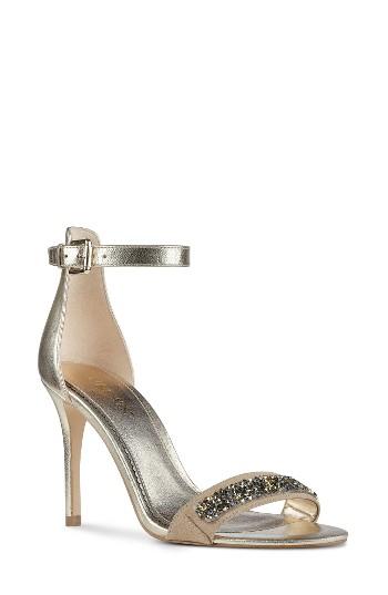 Women's Nine West 'mana' Ankle Strap Sandal M - Metallic