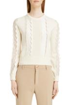 Women's Chloe Lace Inset Sweater - White