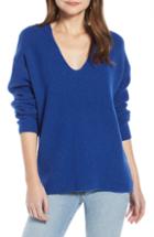 Women's Something Navy V-neck Sweater - Blue