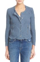 Women's Iro Snap Front Crop Cotton Tweed Jacket