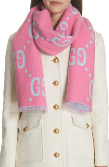 Women's Gucci Gg Freedom Wool & Silk Scarf