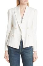 Women's Rebecca Taylor Stretch Linen Blend Blazer - White