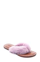 Women's Bernardo Genuine Rabbit Fur Flip Flop M - Pink
