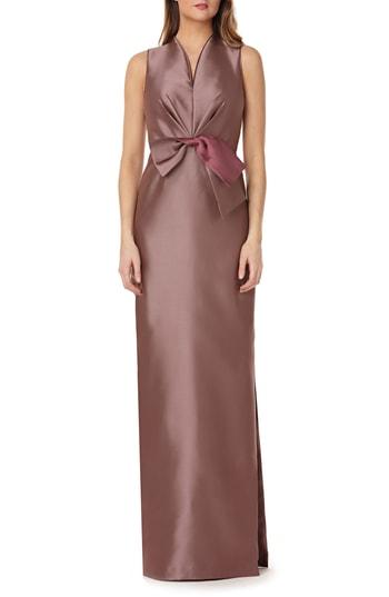 Women's Kay Unger Mikado Column Gown - Pink