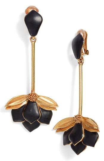 Women's Oscar De La Renta Wild Lotus Clip Earrings