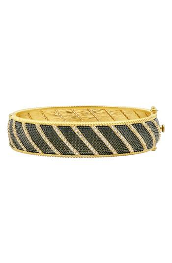 Women's Freida Rothman Textured Ornaments Wide Hinge Bangle