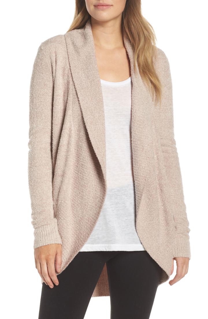 Women's Barefoot Dreams Cozychic Lite Circle Cardigan /small - Pink