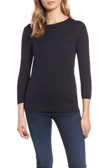 Women's 1901 Back Button Crewneck Sweater - Blue