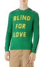 Men's Gucci Blind For Love Snake Wool Crewneck Sweater