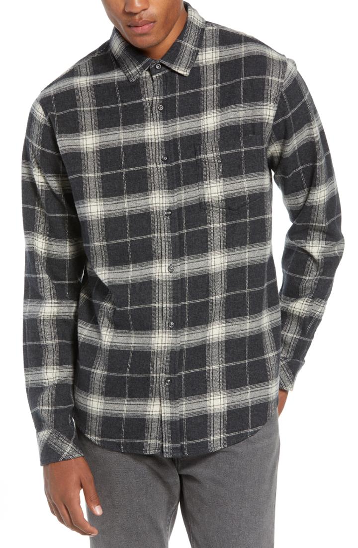 Men's Rails Forrest Slim Fit Plaid Flannel Sport Shirt, Size - Black