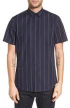 Men's Calibrate Slim Fit Stripe Short Sleeve Sport Shirt - Blue