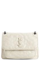 Saint Laurent Medium Niki Leather Shoulder Bag - White
