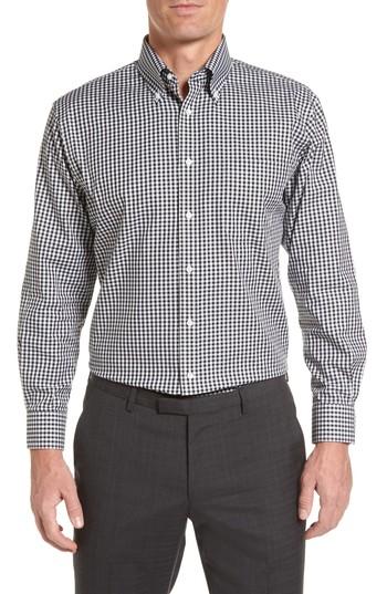 Men's Nordstrom Men's Shop Traditional Fit Non-iron Gingham Dress Shirt .5 - 32 - Black