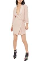 Women's Topshop Wrap Blazer Dress Us (fits Like 0-2) - Pink