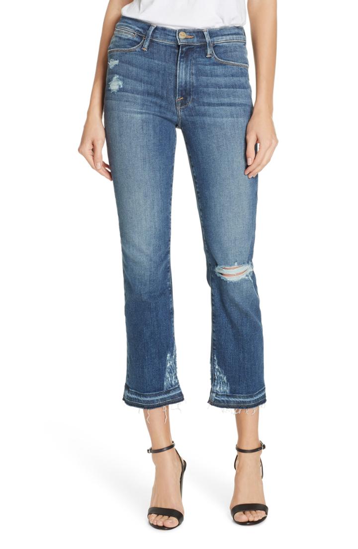 Women's Frame Le High Release Hem Straight Leg Jeans - Blue