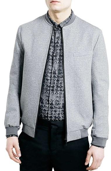 Men's Topman Jersey Bomber Jacket