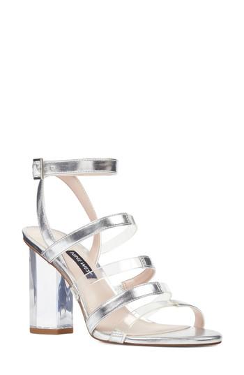 Women's Nine West Fazzani Cage Sandal M - Metallic