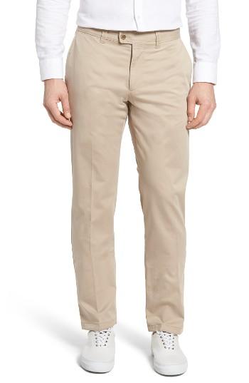 Men's Brax Flat Front Stretch Trousers Eu - Beige