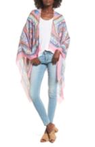 Women's Sole Society Ornate Print Kimono Scarf, Size - Pink