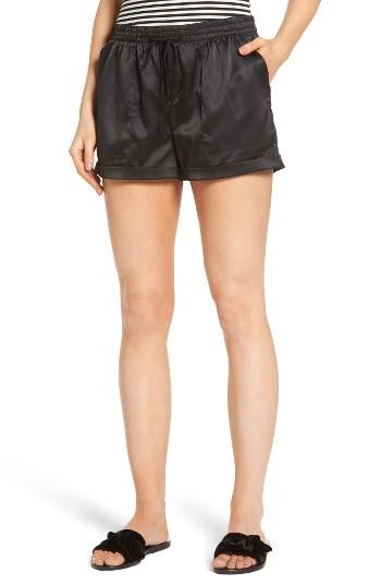 Women's Socialite Satin Sport Shorts - Black