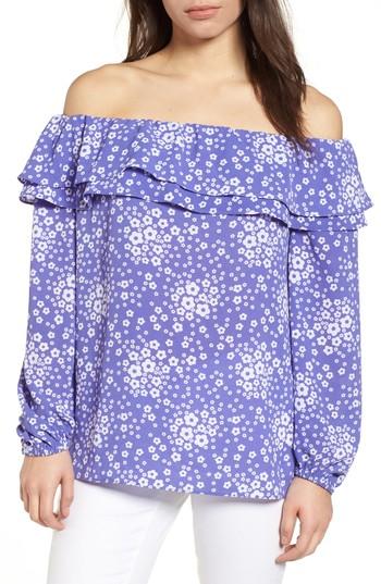 Women's Michael Michael Kors Floral Off The Shoulder Top - Purple