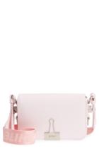 Off-white Binder Clip Mini Leather Crossbody Bag - Pink