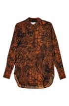Women's Topshop Mensy Snake Print Shirt Us (fits Like 0) - Brown
