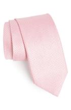 Men's Canali Micro Grid Silk Tie, Size - Pink