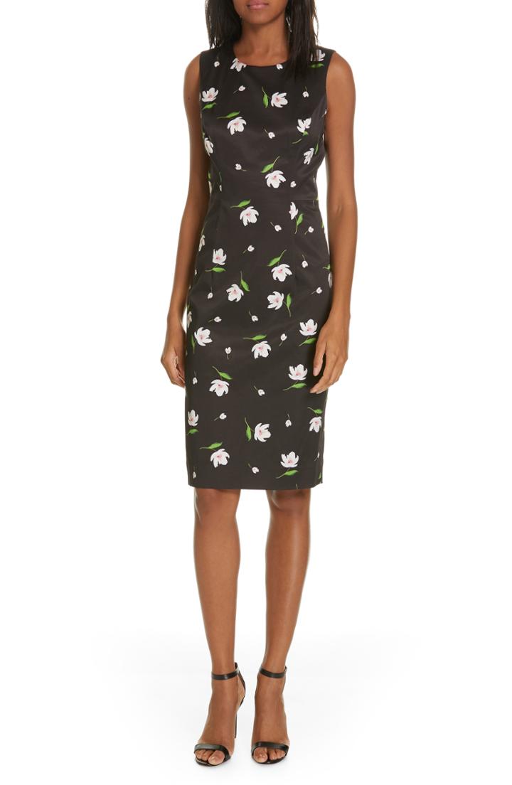 Women's Milly Kendra Floral Print Sheath Dress - Black