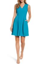Women's Draper James Love Circle Fit & Flare Dress - Blue/green