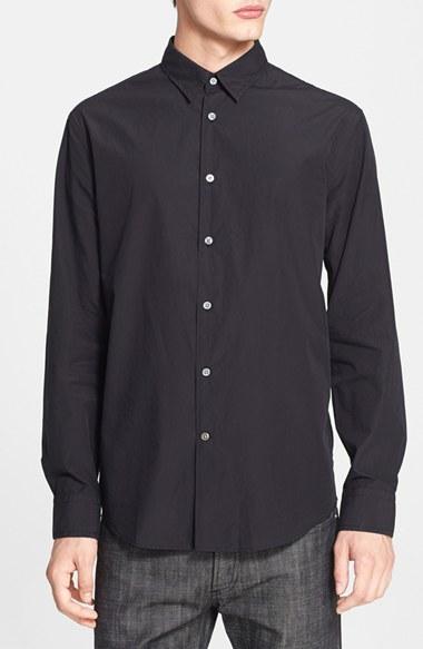 Men's John Varvatos Collection Extra Trim Fit Sport Shirt, Size - Black