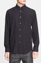 Men's John Varvatos Collection Extra Trim Fit Sport Shirt, Size - Black