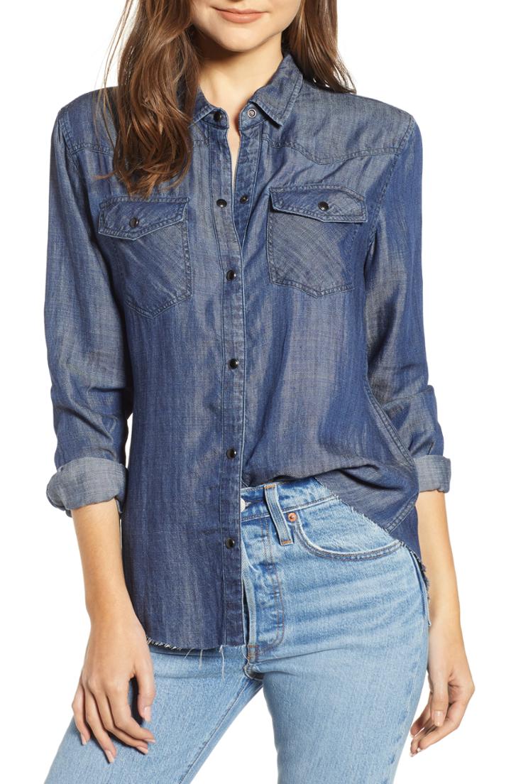 Women's Rails Renee Raw Hem Shirt