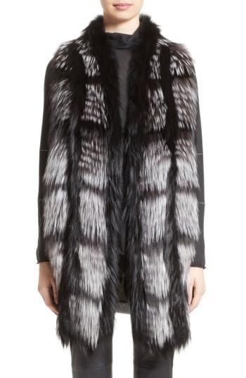Women's Fabiana Filippi Genuine Fox Fur Front Cashmere Vest