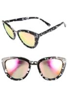 Women's Diff Rose 56mm Cat Eye Sunglasses - Matte Black/ Blue
