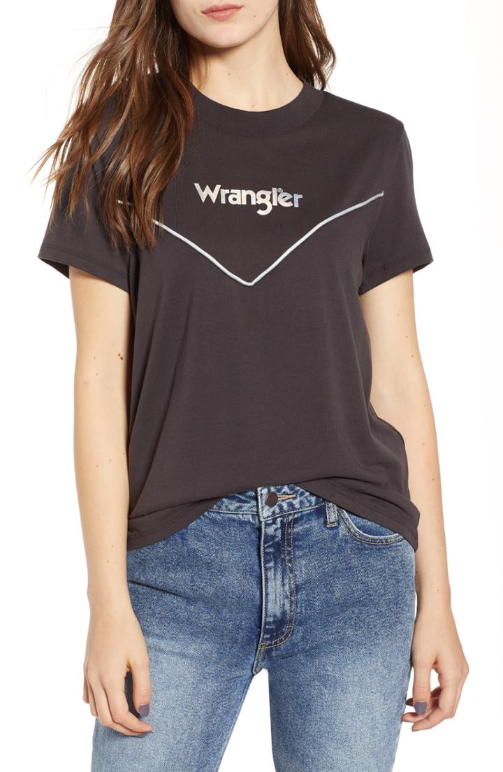 Women's Wrangler '80s Logo Tee - Grey