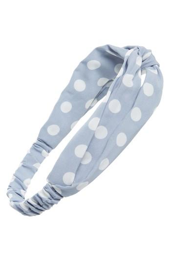 Cara Polka Dot Twist Head Wrap, Size - Blue