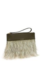 Strathberry Feather Wristlet Clutch - Green