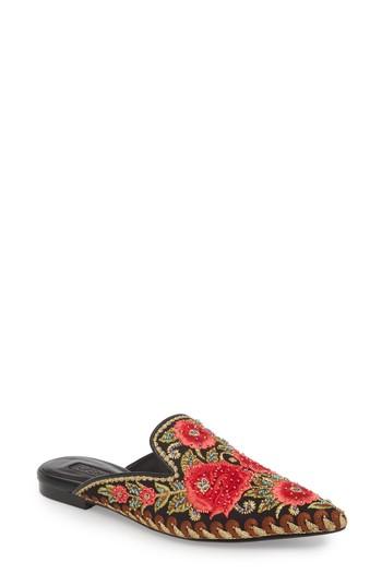 Women's Topshop Katja Embroidered Mule .5us / 36eu M - Black
