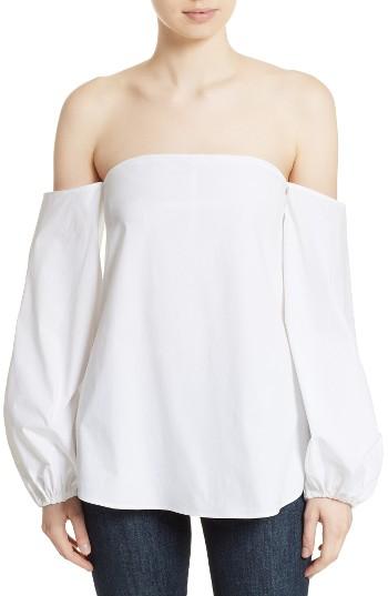 Women's Theory Laureema Poplin Off The Shoulder Top - White