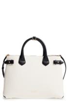 Burberry Medium Banner House Check Leather Tote -