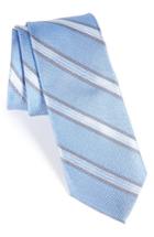Men's Nordstrom Men's Shop Stripe Silk Skinny Tie, Size - Blue