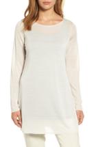 Petite Women's Eileen Fisher Side Slit Tencel Tunic, Size P - Ivory