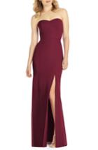 Women's After Six Strapless Chiffon Trumpet Gown - Burgundy