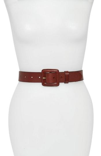 Women's Madewell Covered Buckle Leather Belt - Rich Brown