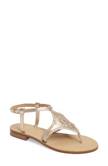 Women's Jack Rogers 'maci' Flat Sandal .5 M - Metallic