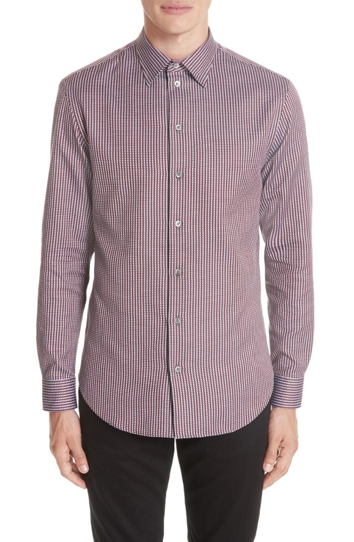 Men's Emporio Armani Regular Fit Solid Sport Shirt - Red