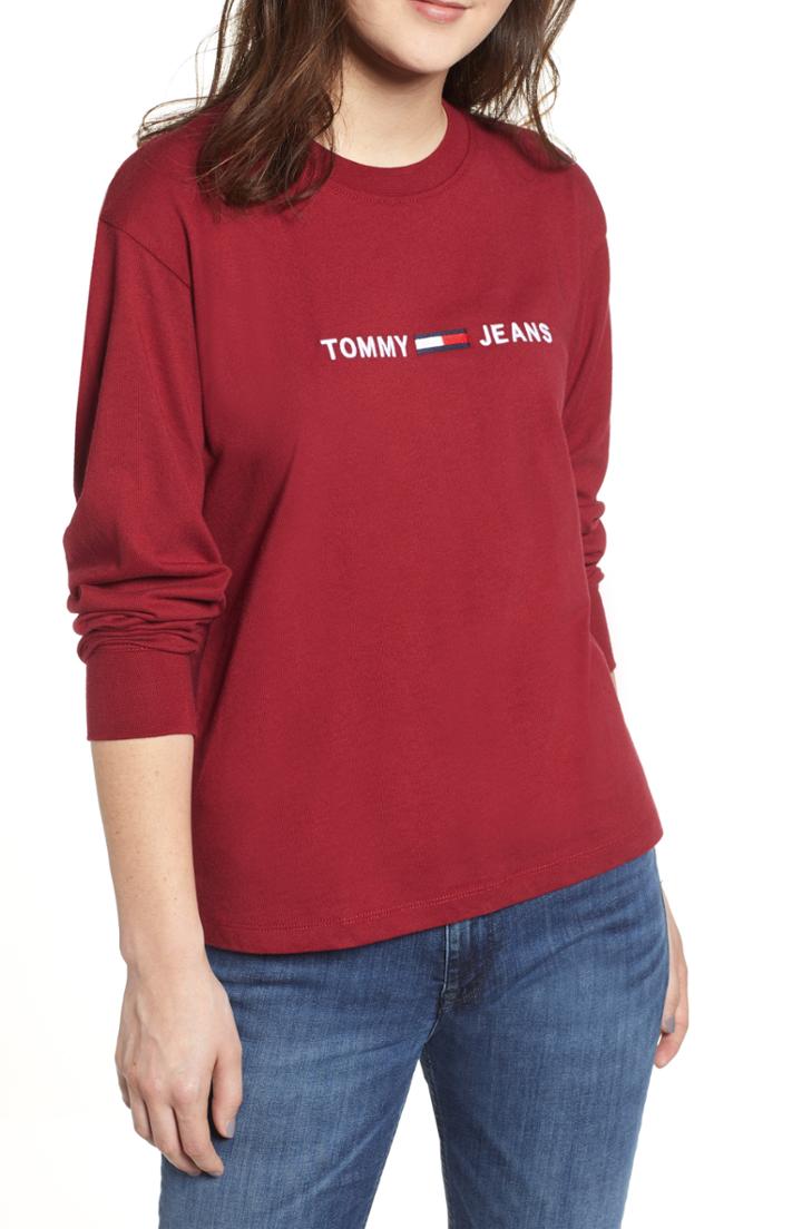 Women's Tommy Jeans Tjw Embroidered Logo Tee - Red